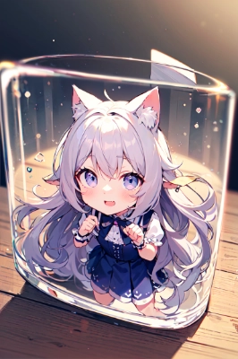 瓶の中の猫耳少女