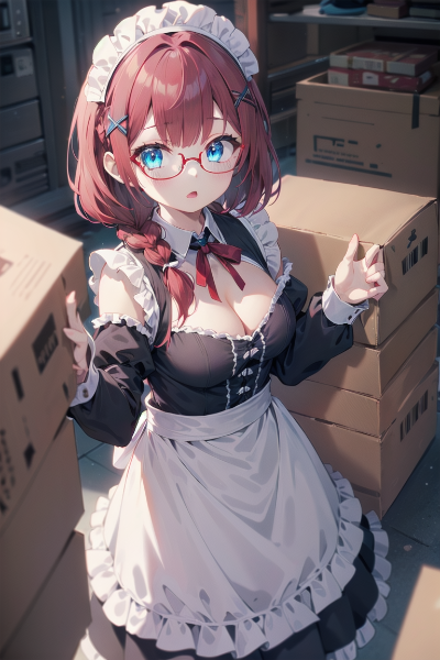 段ボールと赤毛のメイド長