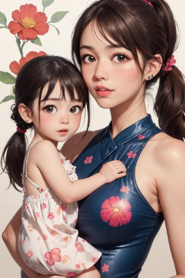 花と母娘