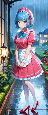 雨の夜のメイドさん