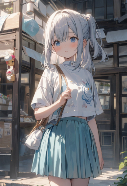 ハーフアップの少女