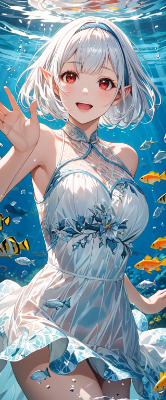 水中でポーズ