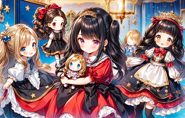 人形とうちの子❤︎(4枚)、あと100均可動ドールのススメ！