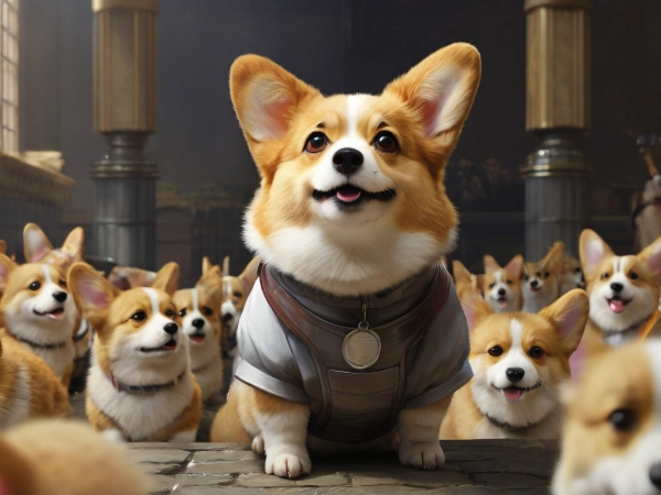 コーギーの抗議活動