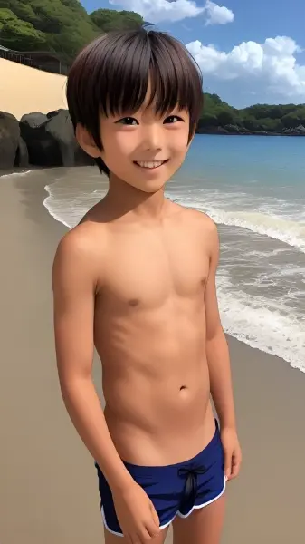 浜辺の少年