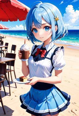 かわいい青髪さん