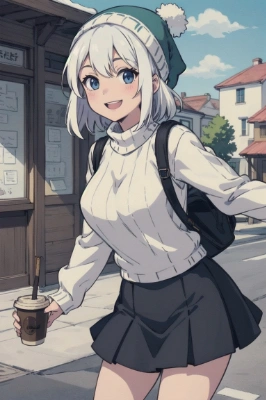 コーヒー買ったし出発しよ！