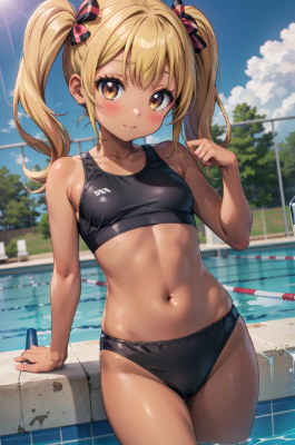 プールな小麦ちゃん。