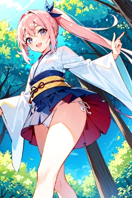 ピンク髪巫女さん