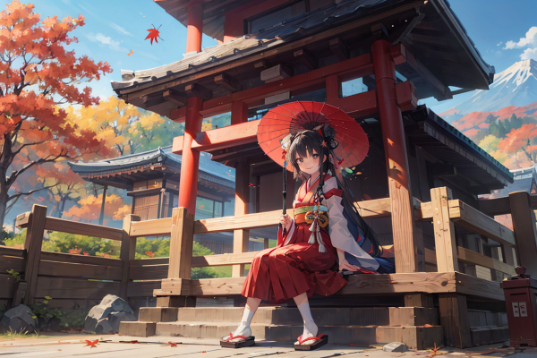 紅葉とお寺と少女其之四