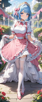 青髪ウエイトレスさん