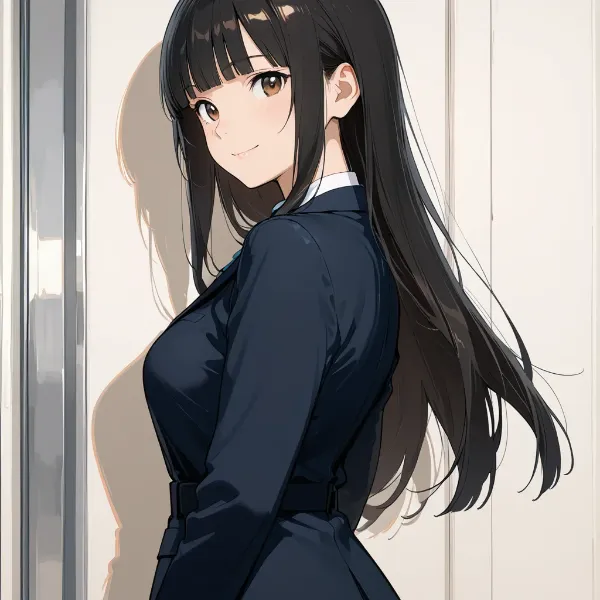 黒髪ロングのキャリアウーマン