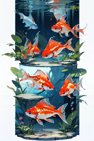 シンプルな金魚