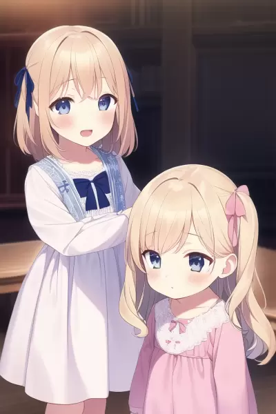 姉妹のおでかけ準備