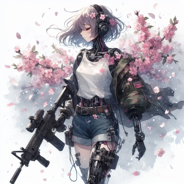 機械人形と桜吹雪