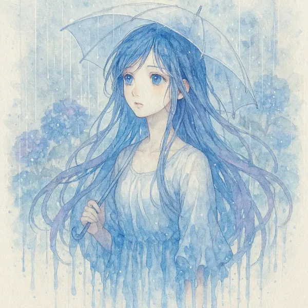 青い雨に溶ける少女の記憶