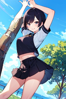 伸び伸びしている美少女