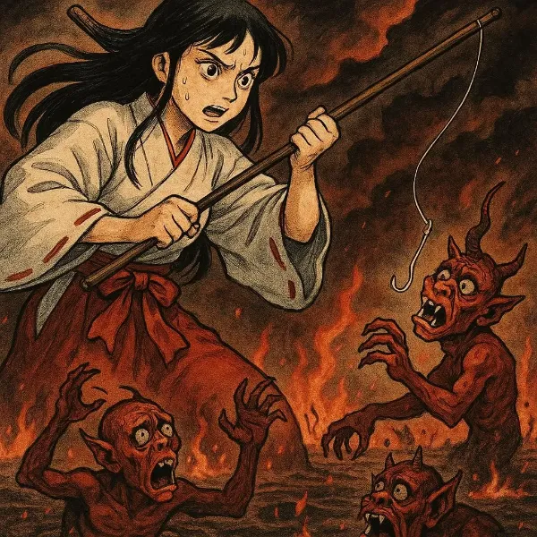 地獄に挑む餓鬼釣り巫女