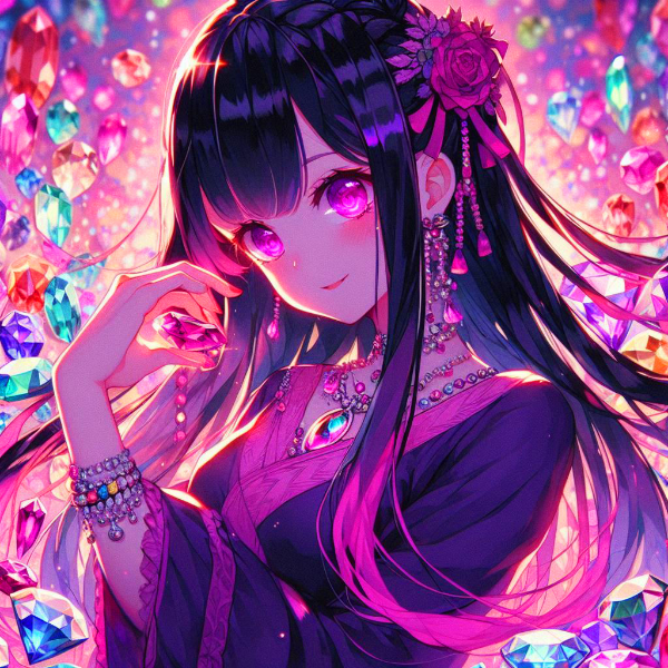 グラデーションな宝石と、黒髪ロング少女★(15枚)