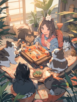 コタツ@猫に囲まれて