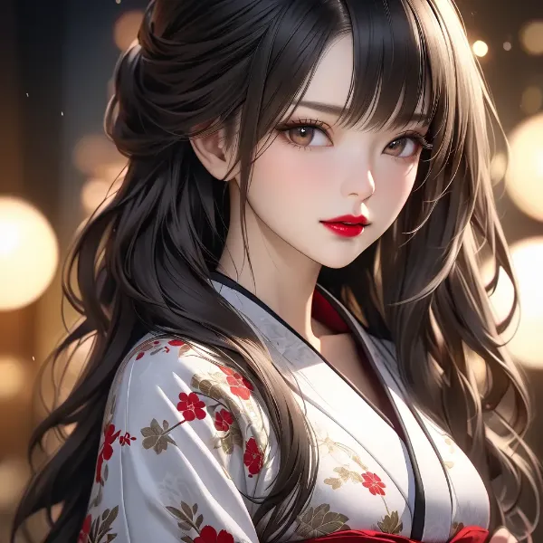 花灯りに浮かぶ美女