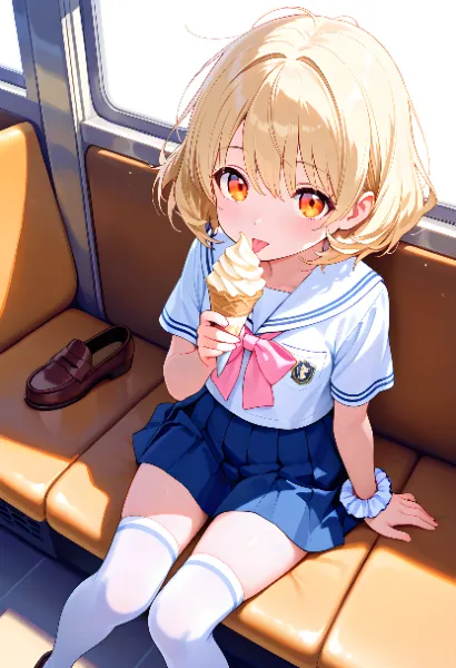 「暑いからアイス買ってきちゃった！キミも食べる？」