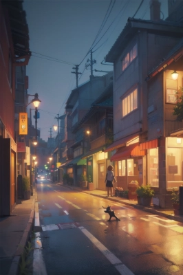 猫と女の子