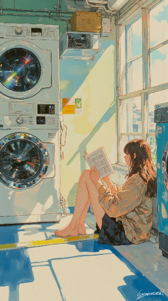 洗濯の合間に恋を読む／スマホ壁紙アーカイブ