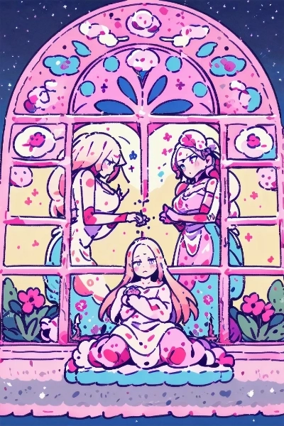 教会で祈りを捧げる金色の髪の少女