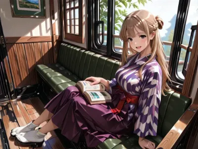 山間の列車で紡ぐ読書の旅