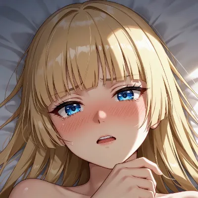 ベッドで、震える金髪少女