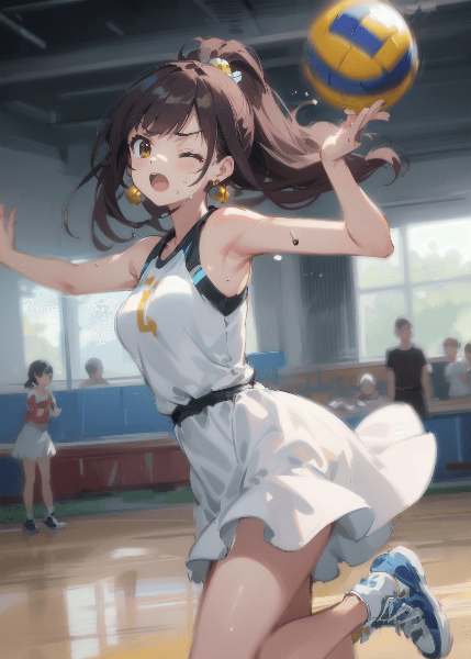 ドレス姿の女の子とドッジボール！