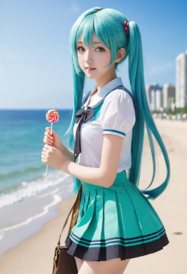 キャンディーをもつ少女
