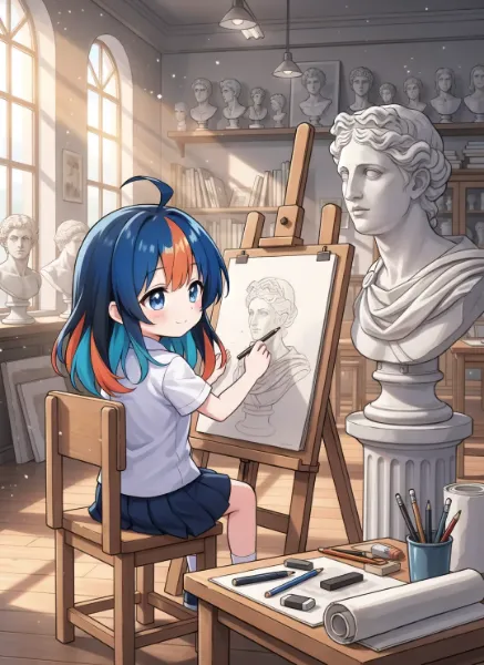 アトリエの小さな芸術家