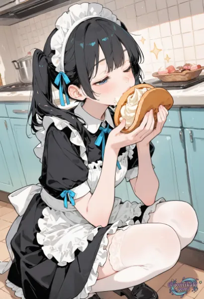 ほっぺ（スイーツ）にキス・・というか、つまみ食い