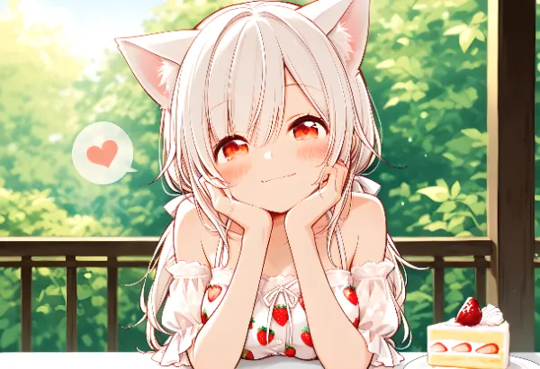 【ケーキ】ネコミミとケーキ、そしてちびキャラ