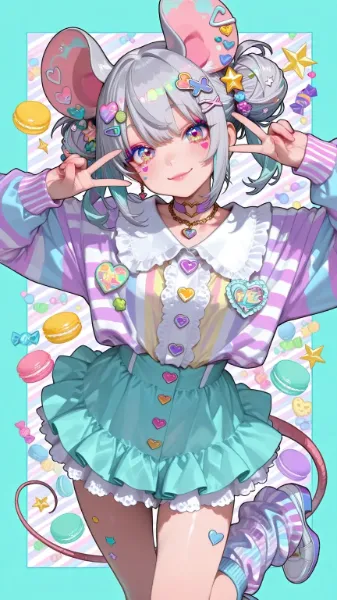 原宿系ネズミ耳ギャル