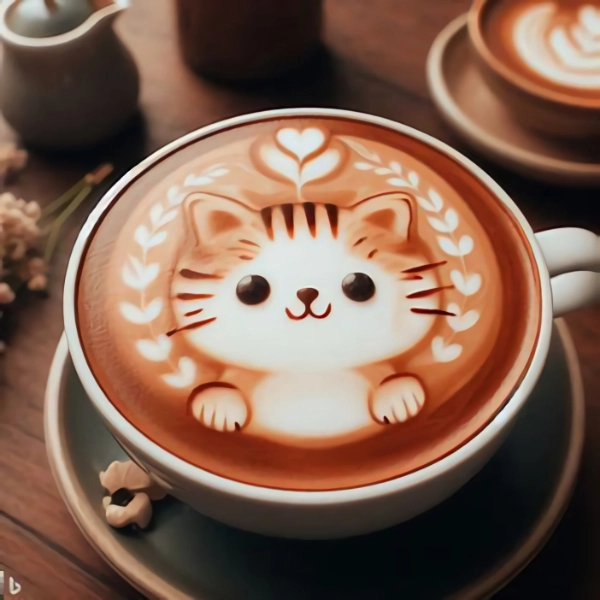 猫のラテアート