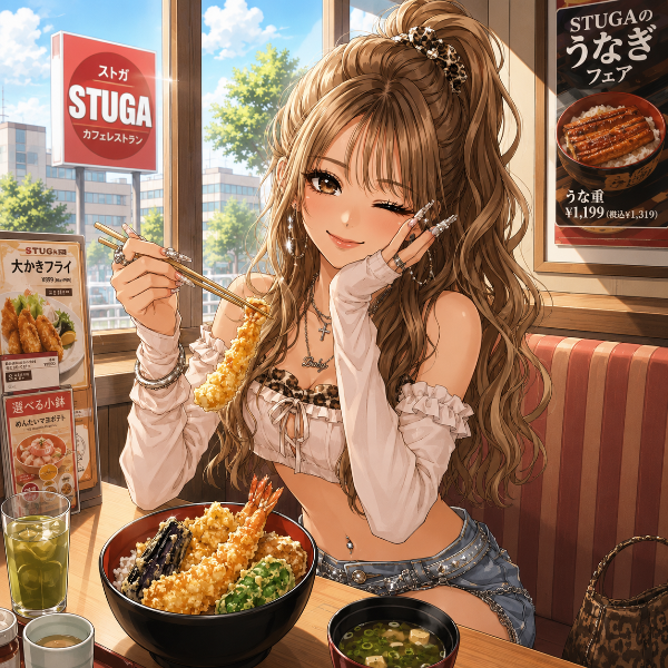 ファミレスで天丼（れい）