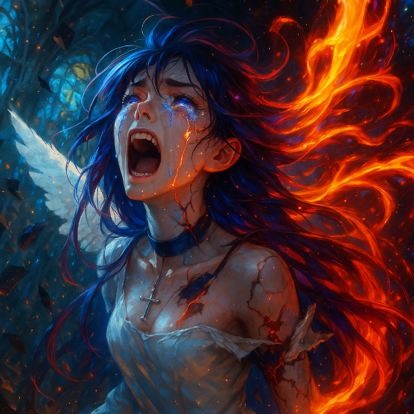 青き炎に灼かれる堕天使の慟哭