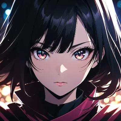 夜の光に輝く瞳