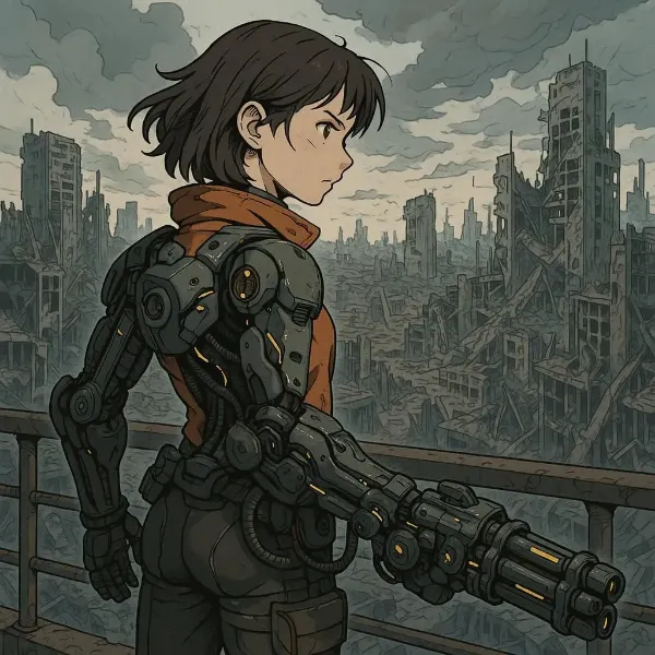 廃墟のサイボーグ戦士