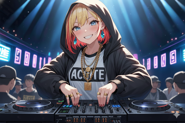 ナイトクラブのDJ少女