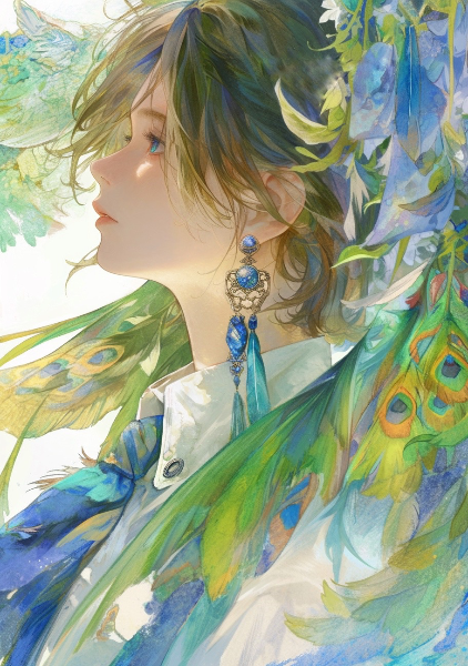 ピアスキャラ水彩画