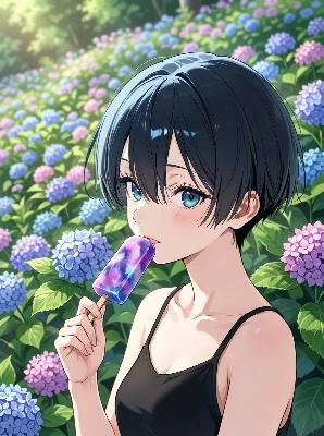 紫陽花茶寮のアジサイ・アイスキャンディ