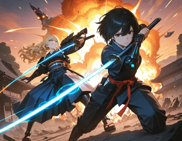 黒髪＆ブロンド・二人の侍