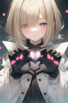 手でハート集