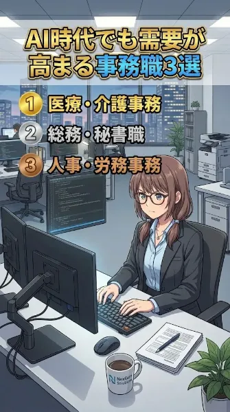 AI時代でも需要が高まる事務職3選！