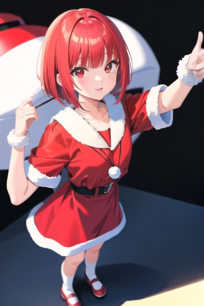 推しの子🤩有馬かなのサンタコスチューム仕様をＡIさんに描いてもらいました🙇‍♂