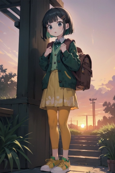 黄昏時の神社へ願掛けに来たロリJk